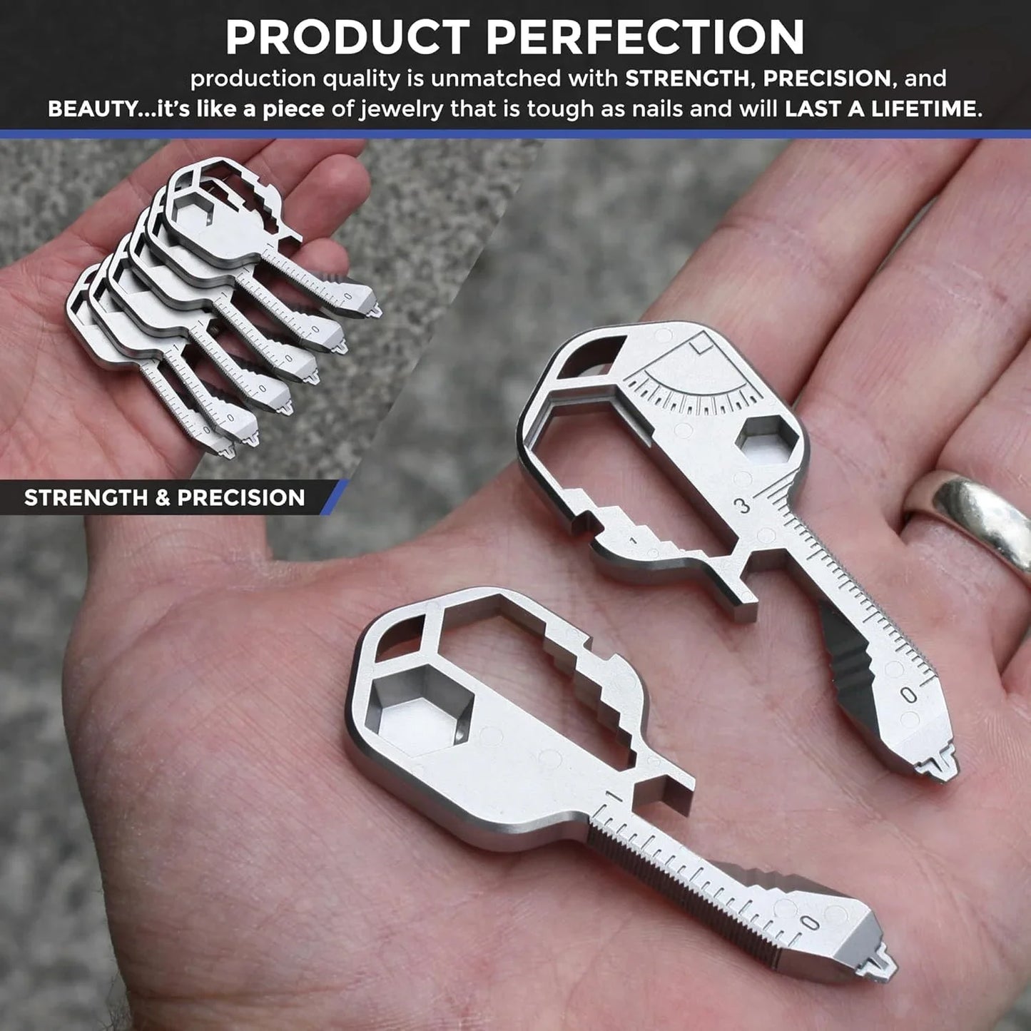 Key Multi-Tool — 16-in-1 Stainless Steel EDC Keychain Tool