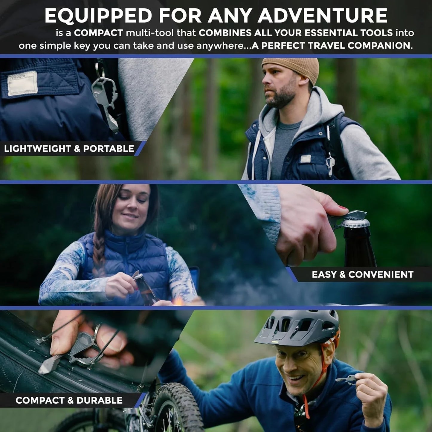 Key Multi-Tool — 16-in-1 Stainless Steel EDC Keychain Tool