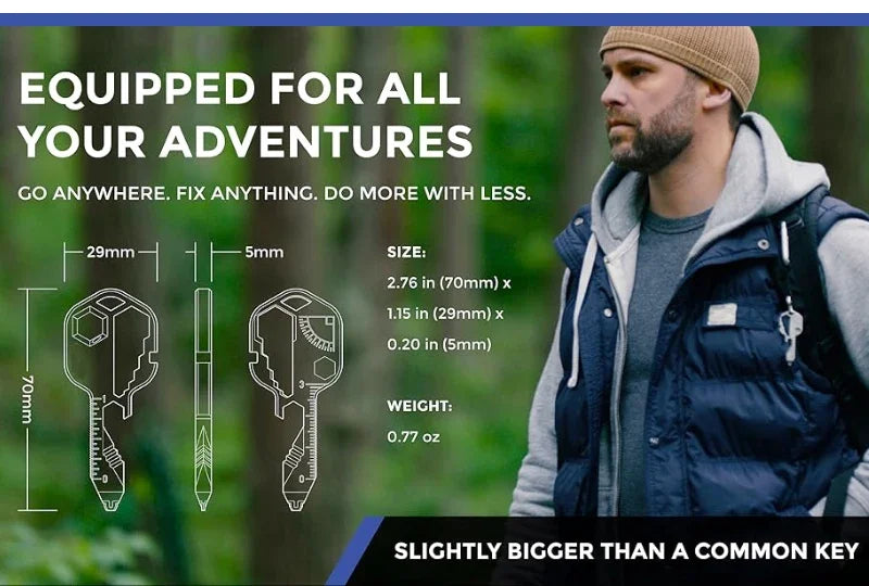 Key Multi-Tool — 16-in-1 Stainless Steel EDC Keychain Tool